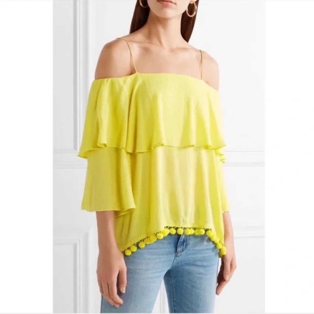 Alice + Olivia Yellow Ruffled Blouse